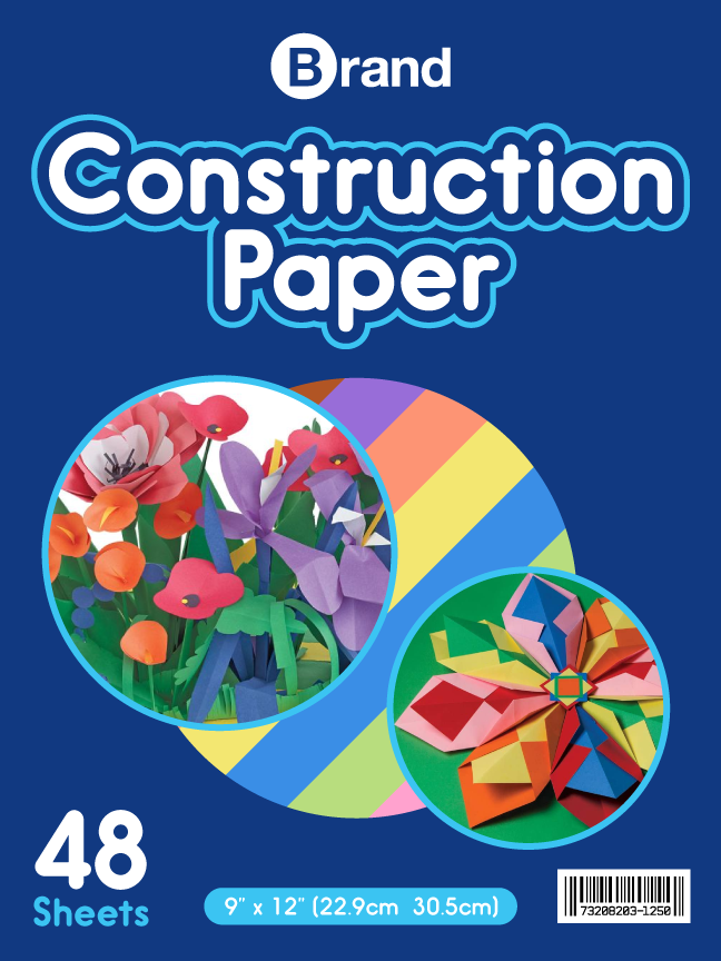 Construction Paper 9X12 Red, 48 Sheets/Pack (1401-100) 